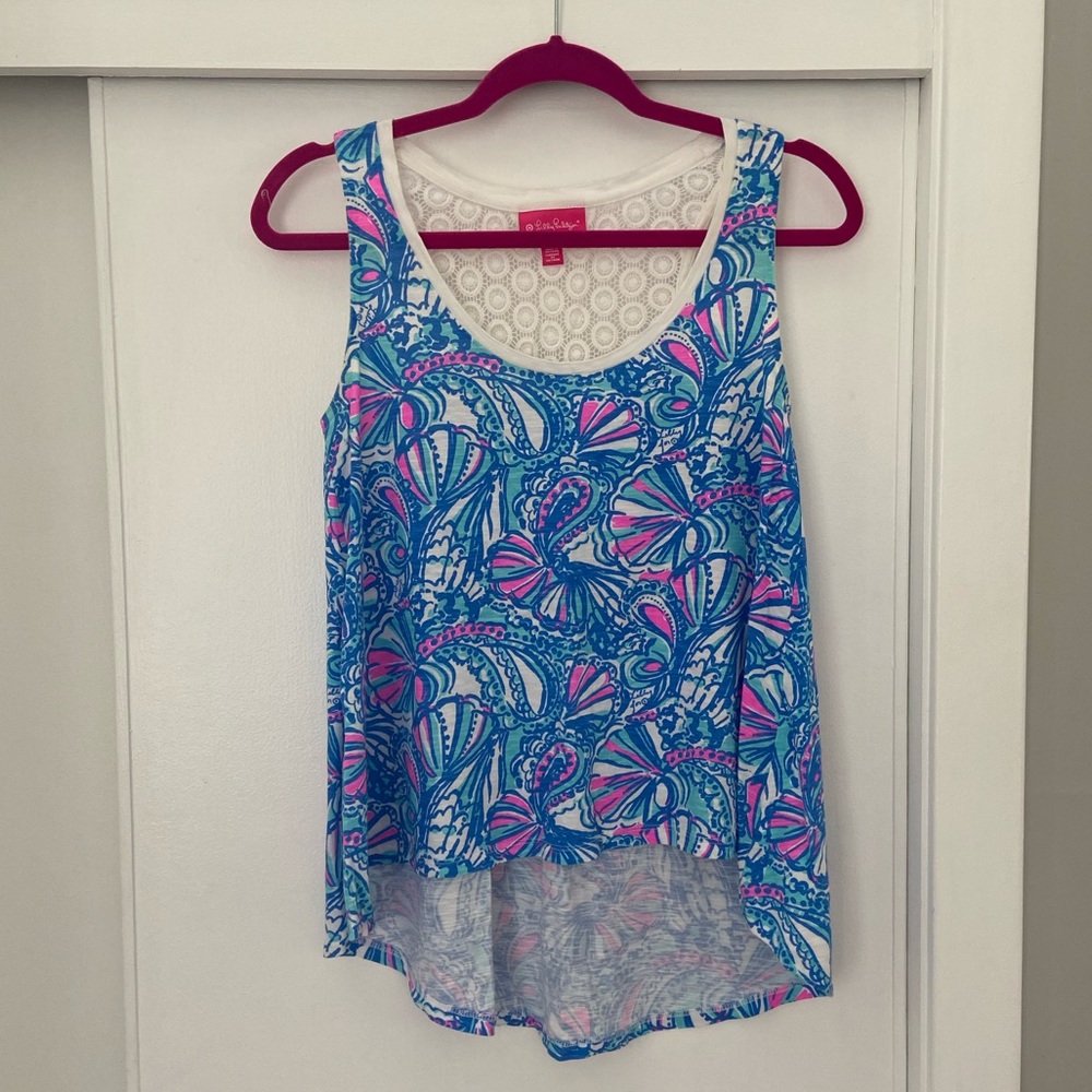 My Fans Top Hi Lo Tank with Lace Back